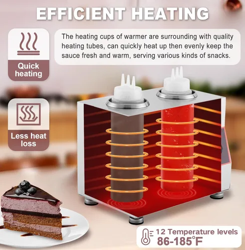 Miniatura 2 de Calentador eléctrico de salsa de queso, dispensador de queso nacho con botella de 22 onzas, calentador de botellas para chocolate caliente dulce