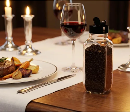Miniatura 6 de JARMING COLLECTIONS Agitadores de Especias Cuadrados Franceses de Vidrio de 16 oz con Tapas – Recipientes Grandes de Condimentos para Cocina
