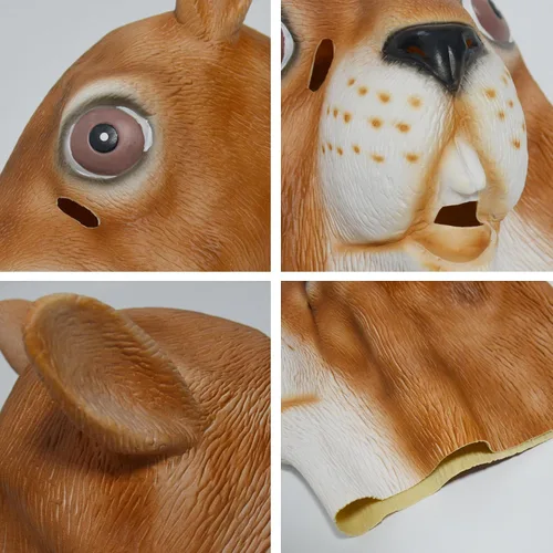 Miniatura 6 de LarpGears Máscara de ardilla de látex Máscara de animal de cabeza completa