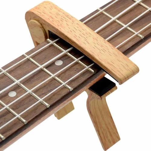 Miniatura 7 de WINGO Cejilla de guitarra para guitarra acústica y eléctrica con 5 púas, Burlywood