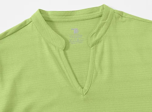 Miniatura 58 de Gopune Polo de golf con cuello en V para mujer, sin cuello, manga corta, ligera, de secado rápido, camisetas de tenis para correr