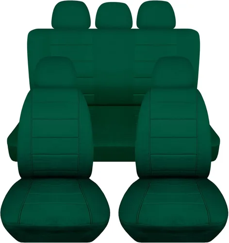 Miniatura 15 de Totally Covers Fundas de asiento de coche sólidas con 5 fundas (2 delanteras + 3 traseras) para reposacabezas: color negro, ajuste