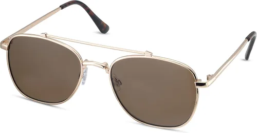 Weatherproof Vintage Gafas de sol de diseñador para hombre, protección UV400, marco de aviador cuadrado de metal duradero