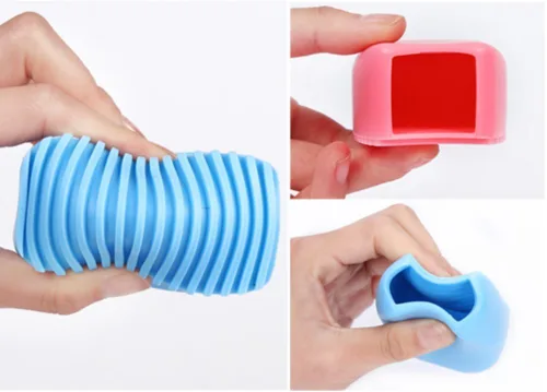 Miniatura 3 de AKOAK 2 piezas de color caramelo azul y rosa tabla de lavar de silicona creativa mini tabla de lavar de mano