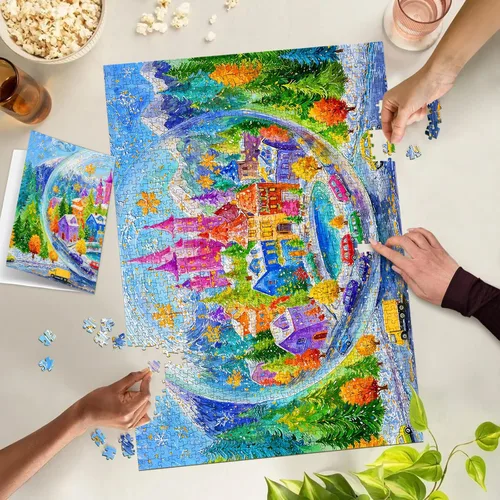 Miniatura 5 de Rompecabezas para adultos de 1000 piezas, rompecabezas para adultos, divertido rompecabezas desafiante, deambular en un castillo de hadas