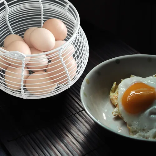 Miniatura 2 de LINCOUNTRY. Cesta de huevo de gallina para recoger huevos, cesta de huevos de alambre de granja para recoger huevos frescos con asa, cesta de metal