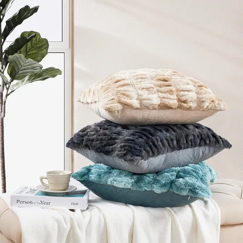 Miniatura 5 de Home Soft Things Shar Pei - Juego de 2 fundas de almohada decorativas, suaves, esponjosas y elegantes, fundas de almohada para sofá, enrejado, 26 x