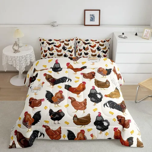 Miniatura 60 de Feelyou Lindo juego de ropa de cama de ajolote para niños y niñas tamaño twin, juego de edredón de salamandra para niños, mujeres y hombres, edredón