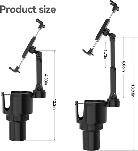 Miniatura 8 de PLDHPRO Soporte para tablet para automóvil, soporte ajustable para camión, iPad, soporte con brazo telescópico para iPad Pro Air Mini Galaxy Tab