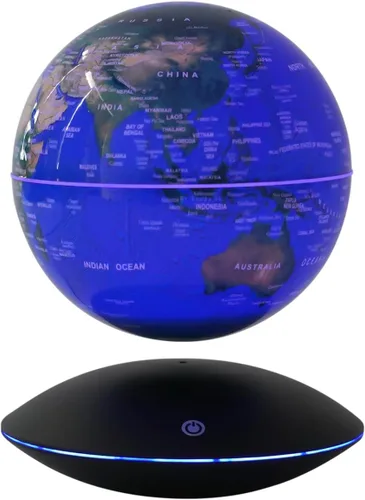 Miniatura 7 de Globo flotante de levitación magnética, globos geográficos mundiales de 6 pulgadas, antigravedad, 360 grados giratorios, mapa mundial con luz LED