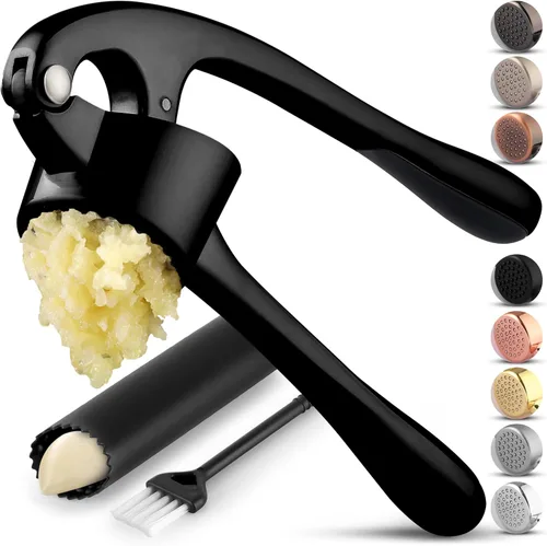 Miniatura 8 de Zulay Kitchen - Juego grande de prensa de ajo, cuenco más grande, acero inoxidable, a prueba de óxido, para lavavajillas, pica y exprime, limpieza