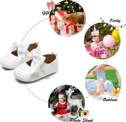 Miniatura 78 de Felix & Flora Zapatos de bebé de suela suave - Zapatos de bebé para caminar, mocasines, suela de goma, zapatos de cuna