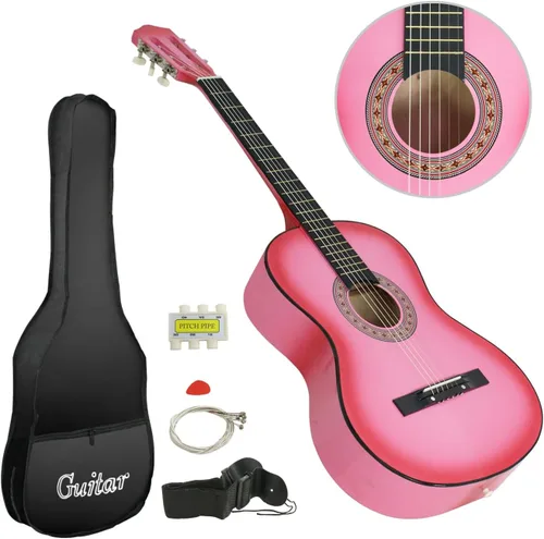 Miniatura 8 de Guitarra acústica de 6 cuerdas de 38 pulgadas con correa para la bolsa de transporte, juego de cuerdas extra para principiantes, niños, niñas, Azul