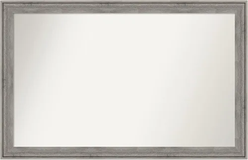 Miniatura 54 de Amanti Art Espejo de pared personalizado no biselado (24.5 x 24.5 pulgadas), marco gris marrón alta, varios tamaños personalizados, espejo de baño
