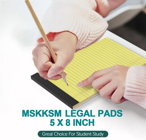 Miniatura 5 de Blocs de Notas 5x8, Paquete de 4 Blocs de Notas Legales Pequeñas 5x8 Amarillo, Blocs de Notas Legales con Renglones para Universidad, Blocs de Papel