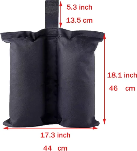 Bolsas de peso para tienda de campaña desplegable, bolsas de arena, pesas para piernas, paquete de 4 (grande, 4, negro)