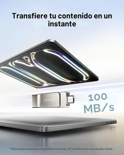 Miniatura 4 de Lexar D40E 64GB Unidad de Salto Dual USB 3.2 Gen 1 Tipo-C, Unidad USB-C de Flash con Carcasa Metálica y Diseño Giratoria (Gris Titanio)