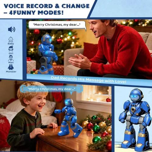 Miniatura 8 de Juguetes Robot para Niños de 3-8: Robot de Control Remoto con Función de Habla, Programable, Grabación de Voz, Canto, Baile y Control de Gestos
