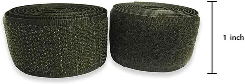 Miniatura 2 de Cinta de velcro para coser de 1 pulgada de ancho, color verde Ranger, no adhesiva, 1 yarda de longitud, cinta de velcro de nailon color caqui, juego