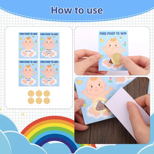 Miniatura 5 de 50 tarjetas para rascar, divertidos juegos de baby shower, tarjetas creativas para revelar el género, suministros de actividades adecuadas para baby