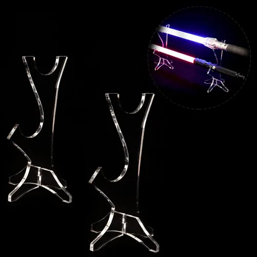 Miniatura 9 de Soporte de acrílico para sable de luz perfecto para sable de luz Jedi, soporte de sable de luz resistente, soporte de sable de luz de dos niveles