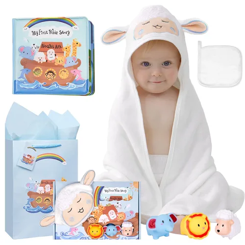 My First Noahs Ark - Juego de 7 piezas de regalo de bautismo, regalos de dedicación, bautizo y bautismo para niños y bebés recién nacidos, incluye