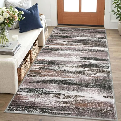 Miniatura 106 de Alfombra de pasillo moderna Lansny 2 x 6 pulgadas, alfombra de cocina lavable verde mostaza multicolor, alfombra antideslizante suave para pasillo