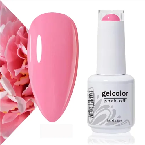 Miniatura 20 de Arte Clavo Esmalte de uñas de gel rosa lechosa de 0.5 fl oz, con luz LED, UV, remojado, transparente, rosa nude, manicura francesa, rosa claro