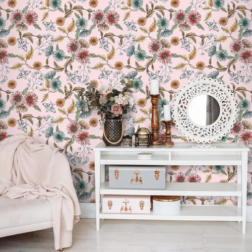 Miniatura 3 de VEELIKE Buzzing Bees Daisy - Papel tapiz floral de margaritas removible para dormitorio, habitación de niñas, guardería, 17.7 x 118 pulgadas, papel