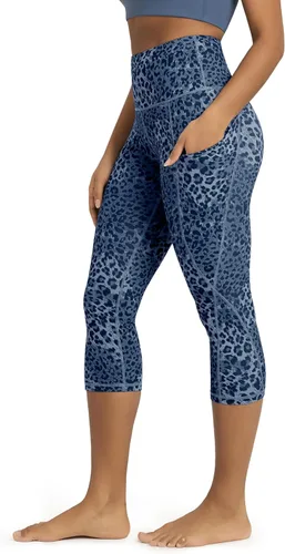 Miniatura 19 de ODODOS - Leggings capri de cintura alta para mujer con bolsillos, control de abdomen, no se transparentan, para entrenamiento atlético, running