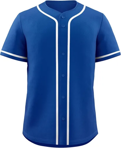Miniatura 30 de KXK Camiseta de béisbol en blanco para hombre, camisas casuales con botones, manga corta, uniforme deportivo de equipo activo
