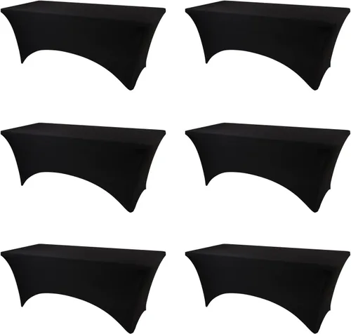 Miniatura 16 de BDDC - Fundas de mesa para mesas de 6 pies, manteles elásticos lavables y resistentes a las arrugas de color azul real de 6 pies para eventos
