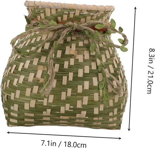Miniatura 2 de Cabilock Cesta de flores tejida a mano pequeña cesta de pescado almacenamiento de bambú para decoración de cocina estilo aleatorio