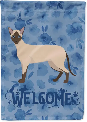 Miniatura 115 de Caroline's Treasures CK4813CHF - Bandera de bienvenida con gato abisinio azul, manga grande, para porche, para colgar en la pared, poliéster