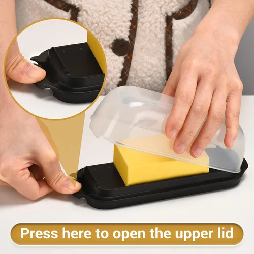 Miniatura 3 de Mantequillera, recipiente para mantequilla con tapa transparente para encimera, mantequillera irrompible para decoración de cocina del hogar