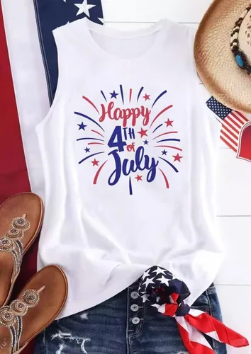 Miniatura 3 de AIMITAG Camiseta sin mangas con la bandera estadounidense para mujer, 4 de julio, patriótica, sin mangas, patriótica, camiseta sin mangas