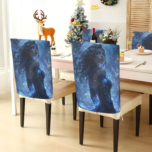 Miniatura 4 de Juego de 6 fundas decorativas para silla de escritorio de dormitorio de anime para festivales (Pascua, graduación, etc.), fundas suaves para sillas