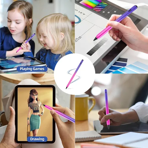 Miniatura 9 de Lápiz óptico para iPad 2018-2025 con rechazo de palma, carga más rápida, sensibilidad de inclinación, lápiz iPad compatible con Gradiente Púrpura