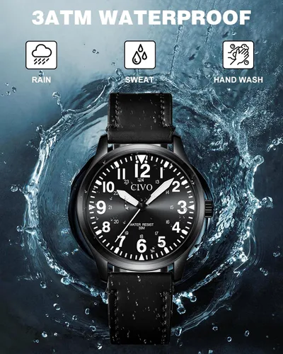 Miniatura 4 de CIVO Military Watch for Men Waterproof: Analog Mens Watches Classic- Field Wrist Watches for Man