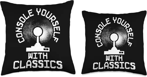Miniatura 3 de Retro Vintage 80s Arcade Nostalgia Pixel Art Video Games Throw Pillow