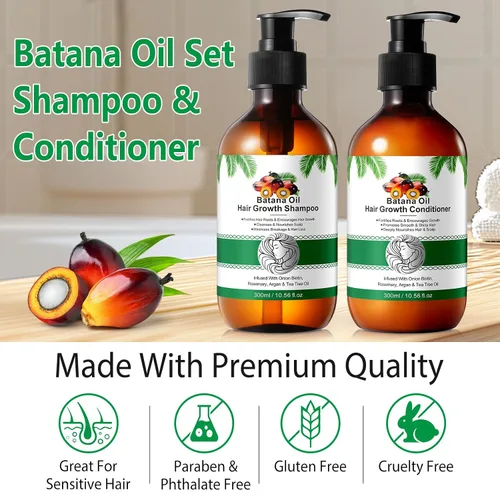 Miniatura 2 de Batana Oil - Juego de champú y acondicionador – Productos para el cabello espesante para mujeres y hombres con aceite de batana orgánico crudo