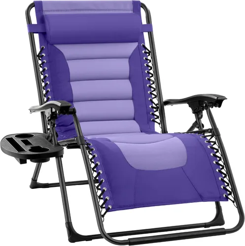 Miniatura 27 de Best Choice Products Silla acolchada de gravedad cero de gran tamaño, reclinable plegable para patio al aire libre, tumbona antigravedad XL