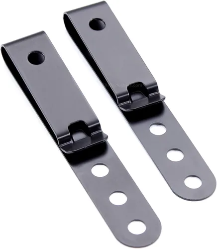 Miniatura 10 de HolsterSmith - Clip universal de metal para cinturón para hacer fundas, modelo 5, (3 agujeros), color negro táctico