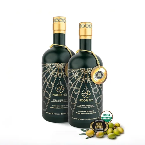 Miniatura 11 de NOOR FÈS EVOO Set de regalo Más de 20 premios USDA Orgánico 584 mg/kg de alto en polifenoles Virgen extra Finca de origen único Aceite