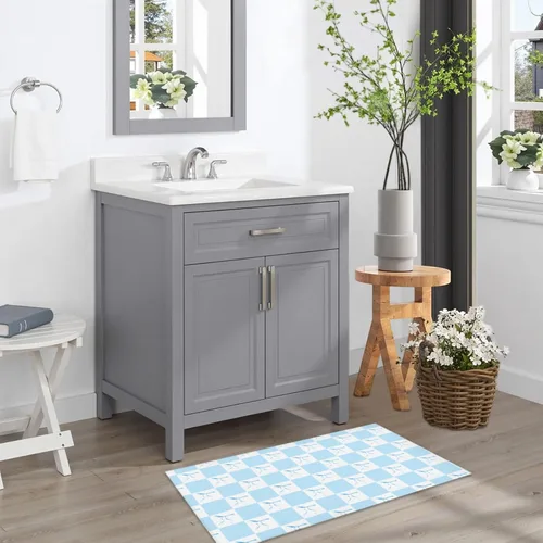 Miniatura 6 de Giwawa Alfombra de baño color beige, antideslizante, lavable, absorbe el agua, de secado rápido, para relajarse, relajarse, respirar, para baño