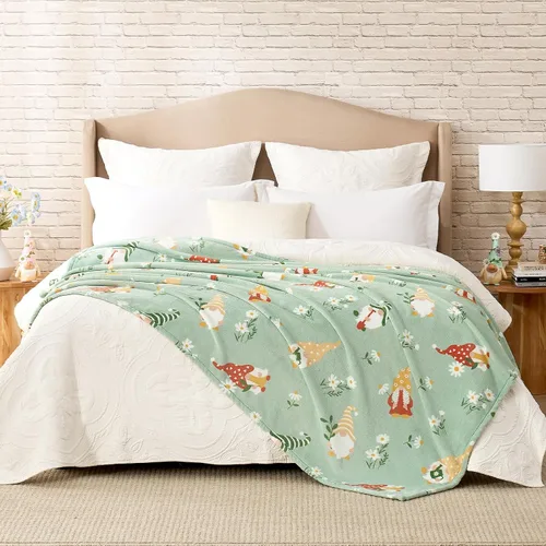Miniatura 18 de Cozy Bliss Manta patriótica de gnomo, manta cálida para el 4 de julio, manta de felpa lechosa, ultra suave y acogedora para sofá, sofá y cama, azul