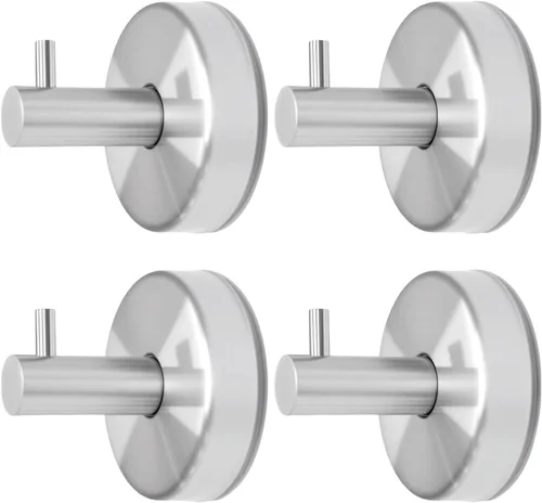 Miniatura 23 de Paquete de 4 ganchos adhesivos dorados para toallas, ganchos autoadhesivos de acero inoxidable para abrigo, gancho para colgar en la pared