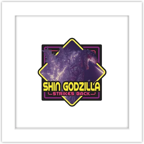 Trends International Gallery Pops Godzilla - Póster de pared de Shin Godzilla Strikes Back, 12.00 x 12.00 pulgadas, versión de marco blanco