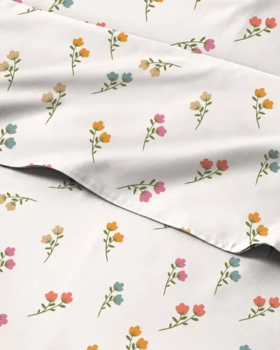 Miniatura 11 de Juego de sábanas florales - Juego de sábanas de cama florales azules y blancas - 1 sábana encimera, 1 sábana bajera y 2 fundas de almohada con 07