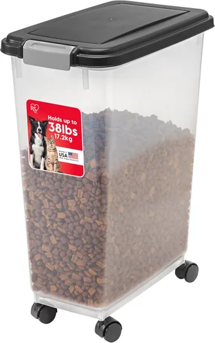 Miniatura 17 de IRIS USA Contenedor hermético de almacenamiento de alimentos para perros, hasta 30 libras, con ruedas, para almacenamiento de alimentos para perros